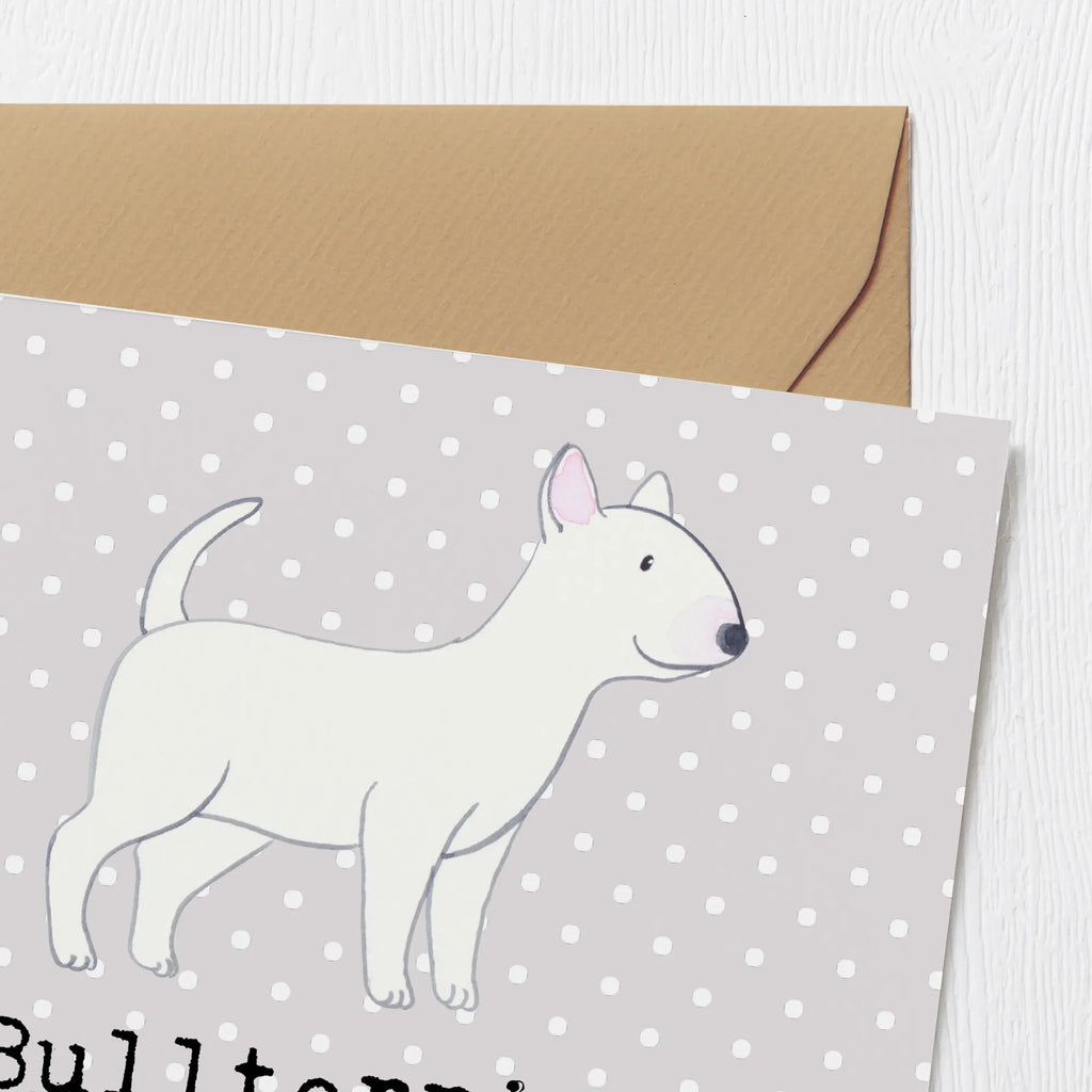 Deluxe Karte Bullterrier Kraftpaket Einladungskarte, Glückwunschkarte, Hochzeitskarte, Geburtstagskarte, Grußkarte, Hochwertige Klappkarte, Karte, Hochwertige Grußkarte, Klappkarte, Hund, Hunderasse, Rassehund, Hundebesitzer, Geschenk, Tierfreund, Schenken, Welpe