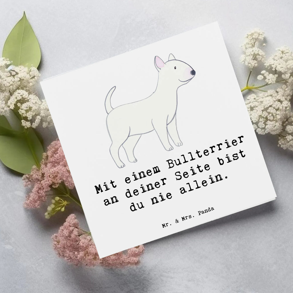 Deluxe Karte Bullterrier Begleiter Einladungskarte, Karte, Klappkarte, Geburtstagskarte, Glückwunschkarte, Hochzeitskarte, Grußkarte, Hochwertige Klappkarte, Hochwertige Grußkarte, Hund, Hunderasse, Rassehund, Hundebesitzer, Geschenk, Tierfreund, Schenken, Welpe