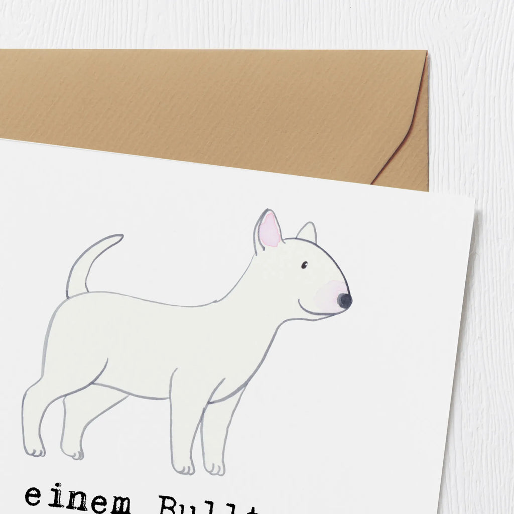 Deluxe Karte Bullterrier Begleiter Einladungskarte, Karte, Klappkarte, Geburtstagskarte, Glückwunschkarte, Hochzeitskarte, Grußkarte, Hochwertige Klappkarte, Hochwertige Grußkarte, Hund, Hunderasse, Rassehund, Hundebesitzer, Geschenk, Tierfreund, Schenken, Welpe