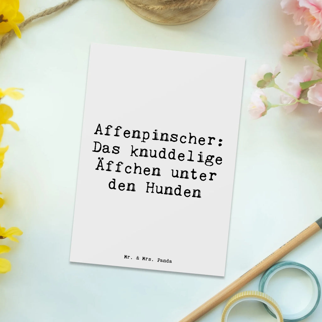 Postcard Saying Affenpinscher: Das knuddelige Äffchen unter den Hunden Grußkarte, Ansichtskarten, Einladung, Karte, Dankeskarte, Einladungskarte, Einladung Geburtstag, Einladungskarten Geburtstag, Postkarte, Geschenkkarte, Ansichtskarte, Geburtstagskarte, Hund, Hunderasse, Rassehund, Hundebesitzer, Geschenk, Tierfreund, Schenken, Welpe