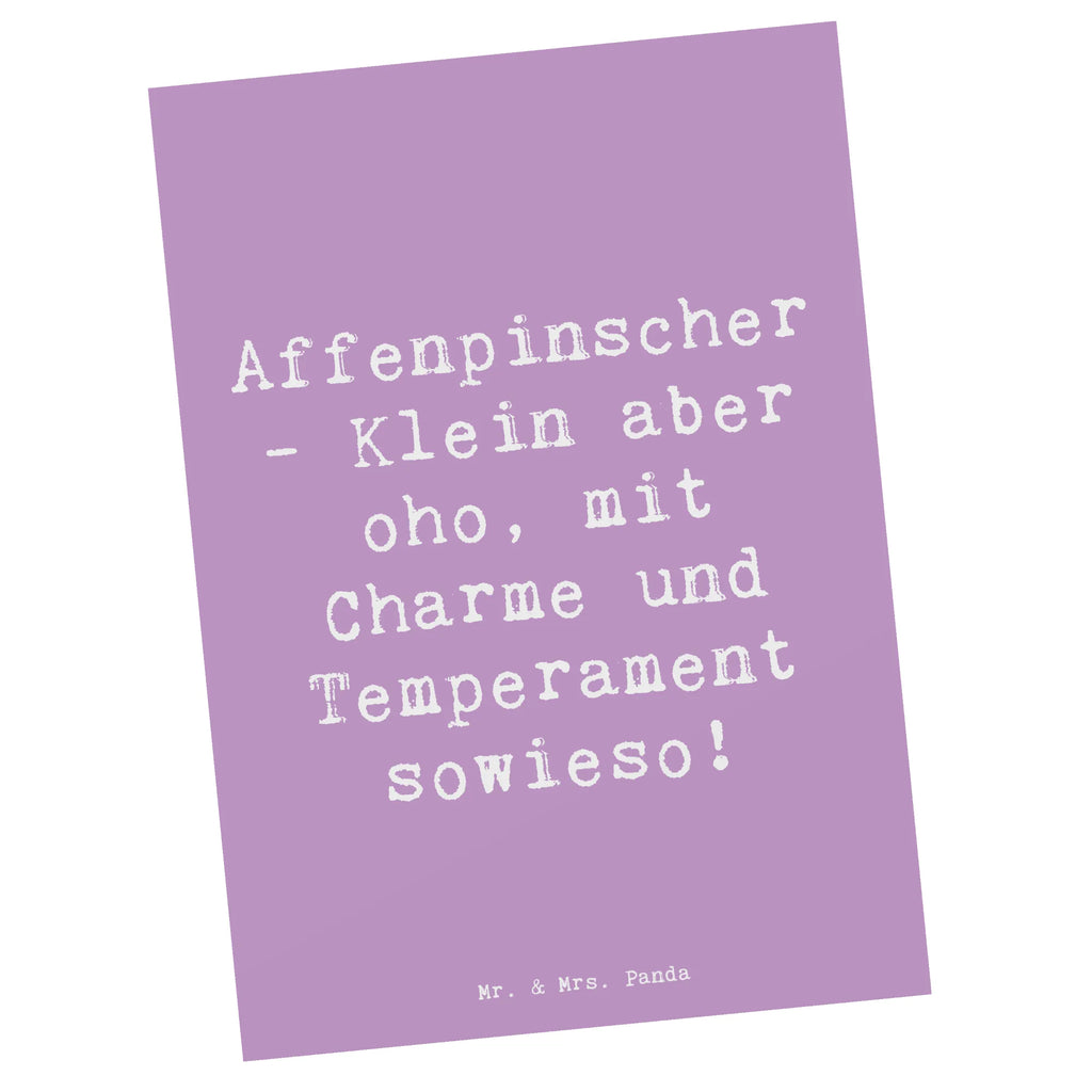 Postcard Saying Affenpinscher - Klein aber oho, mit Charme und Temperament sowieso! Dankeskarte, Geschenkkarte, Einladungskarte, Karte, Geburtstagskarte, Einladung, Einladungskarten Geburtstag, Ansichtskarte, Ansichtskarten, Grußkarte, Einladung Geburtstag, Postkarte, Hund, Hunderasse, Rassehund, Hundebesitzer, Geschenk, Tierfreund, Schenken, Welpe