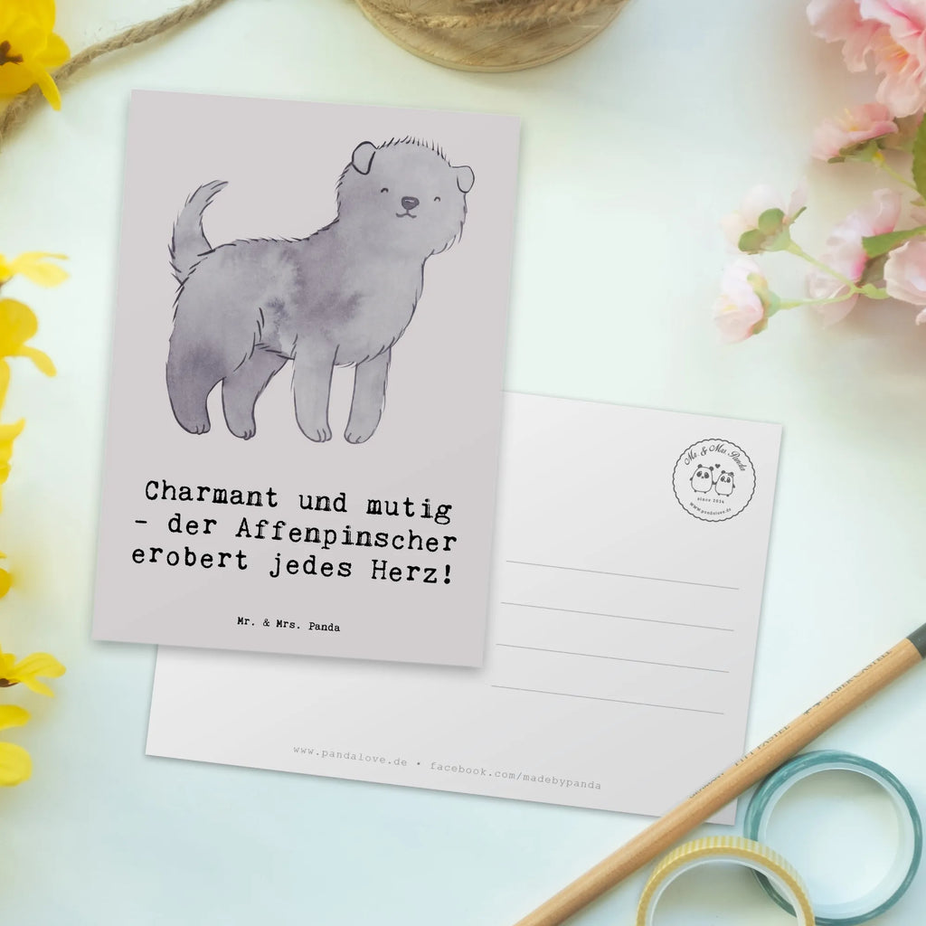Postcard Charmant und mutig - der Affenpinscher erobert jedes Herz! Einladungskarten Geburtstag, Ansichtskarten, Ansichtskarte, Postkarte, Geschenkkarte, Einladungskarte, Grußkarte, Karte, Geburtstagskarte, Einladung, Einladung Geburtstag, Dankeskarte, Hund, Hunderasse, Rassehund, Hundebesitzer, Geschenk, Tierfreund, Schenken, Welpe