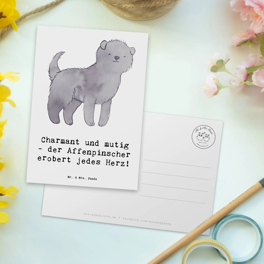 Postcard Charmant und mutig - der Affenpinscher erobert jedes Herz! Einladungskarten Geburtstag, Ansichtskarten, Ansichtskarte, Postkarte, Geschenkkarte, Einladungskarte, Grußkarte, Karte, Geburtstagskarte, Einladung, Einladung Geburtstag, Dankeskarte, Hund, Hunderasse, Rassehund, Hundebesitzer, Geschenk, Tierfreund, Schenken, Welpe