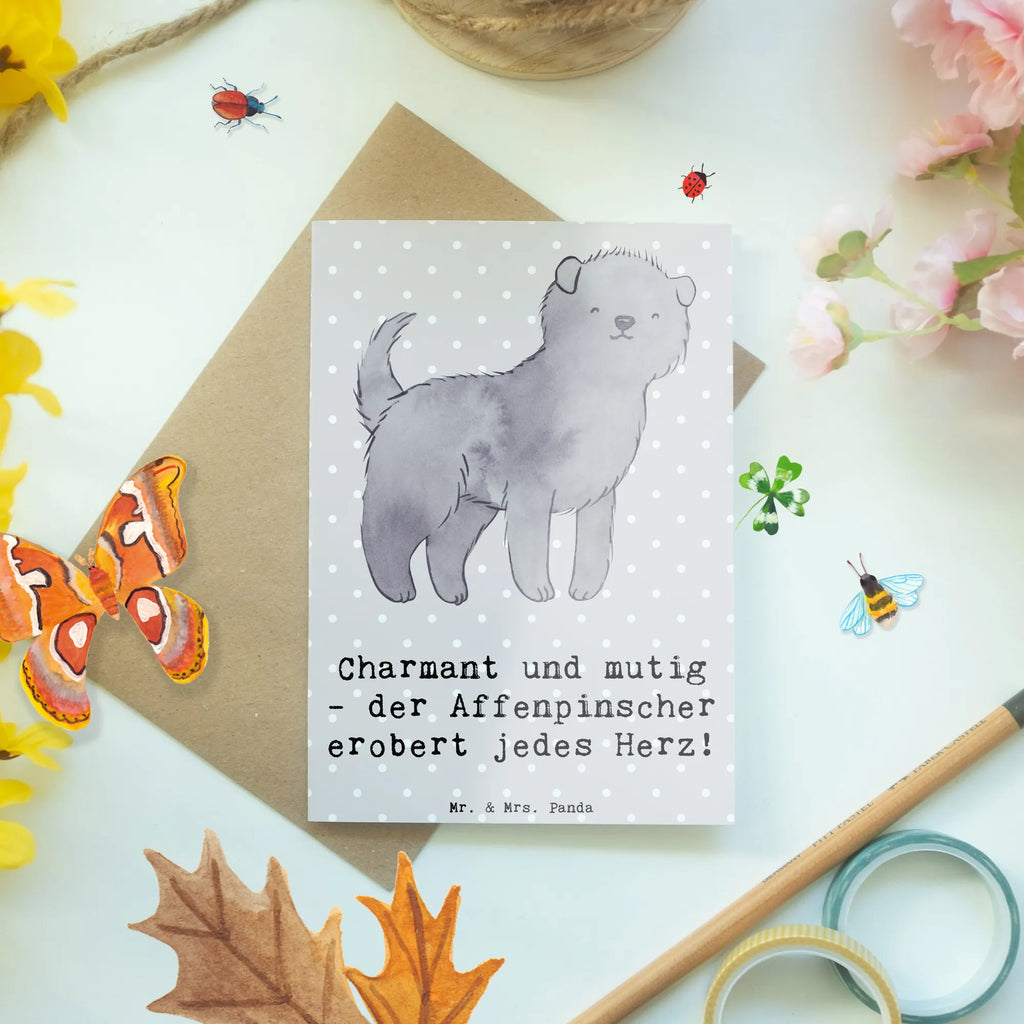 Greetings card Charmant und mutig - der Affenpinscher erobert jedes Herz! Karte, Grußkarte, Klappkarte, Einladungskarte, Glückwunschkarte, Ansichtskarten, Hochzeitskarte, Geburtstagskarte, Hund, Hunderasse, Rassehund, Hundebesitzer, Geschenk, Tierfreund, Schenken, Welpe