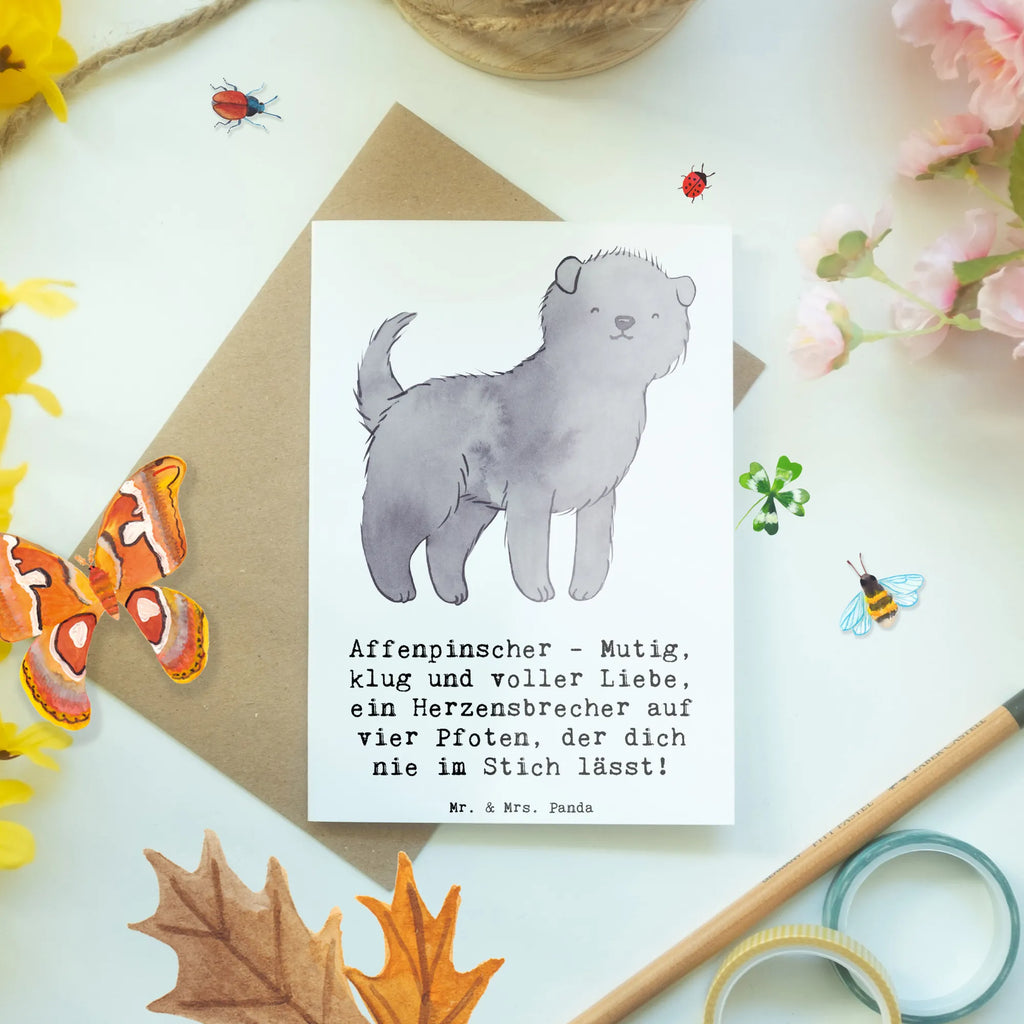 Grußkarte Affenpinscher Liebe Glückwunschkarte, Hochzeitskarte, Geburtstagskarte, Grußkarte, Karte, Ansichtskarten, Einladungskarte, Klappkarte, Hund, Hunderasse, Rassehund, Hundebesitzer, Geschenk, Tierfreund, Schenken, Welpe