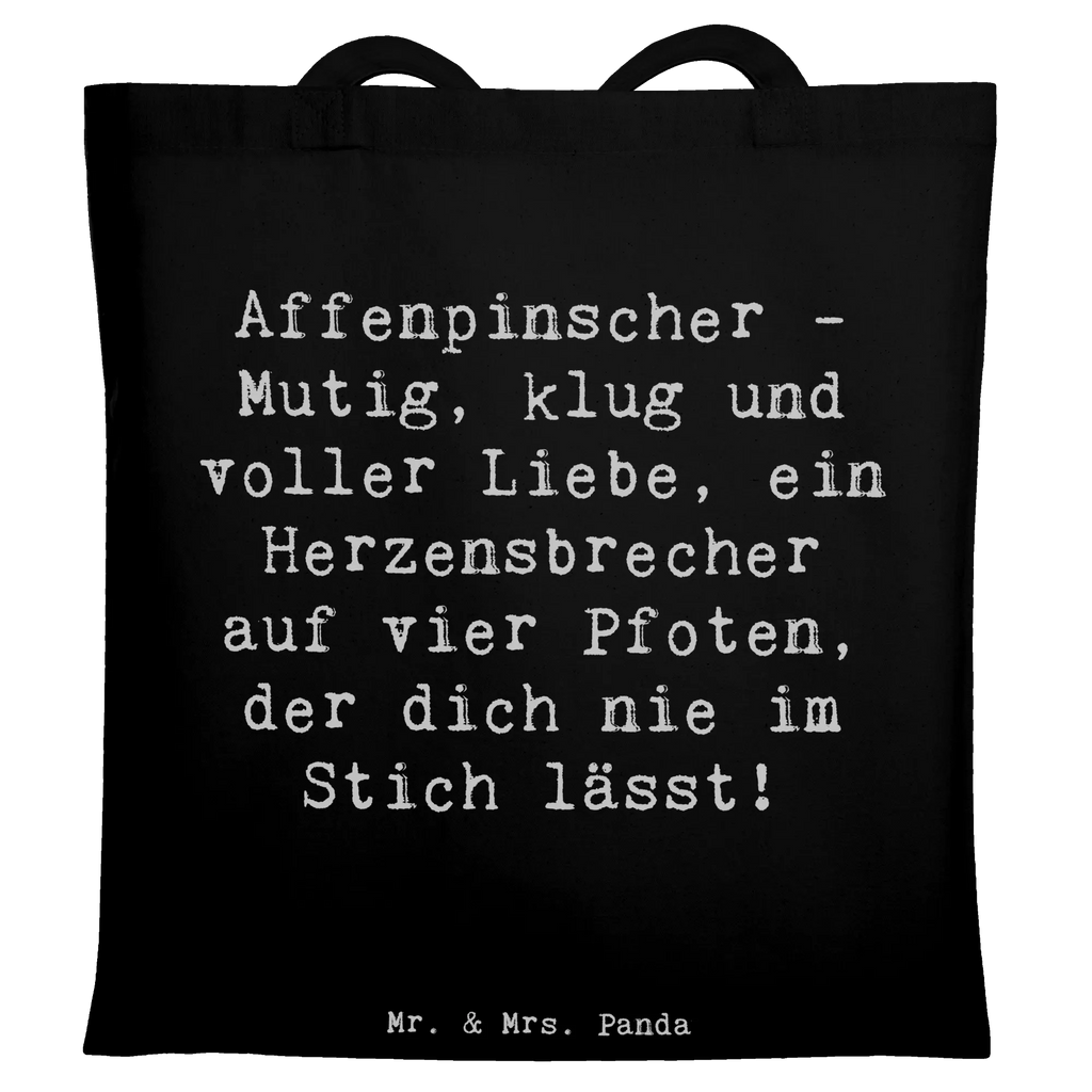 Tote bag Saying Affenpinscher - Mutig, klug und voller Liebe, ein Herzensbrecher auf vier Pfoten, der dich nie im Stich lässt! Jutebeutel, Einkaufstasche, Tragetasche, Badetasche, Schultertasche, Shopper, Stoffbeutel, Umhängetasche, Laptoptasche, Strandtasche, Stofftasche, Einkaufstüte, Beutel, Tasche, Jutetasche, Beuteltasche, Hund, Hunderasse, Rassehund, Hundebesitzer, Geschenk, Tierfreund, Schenken, Welpe
