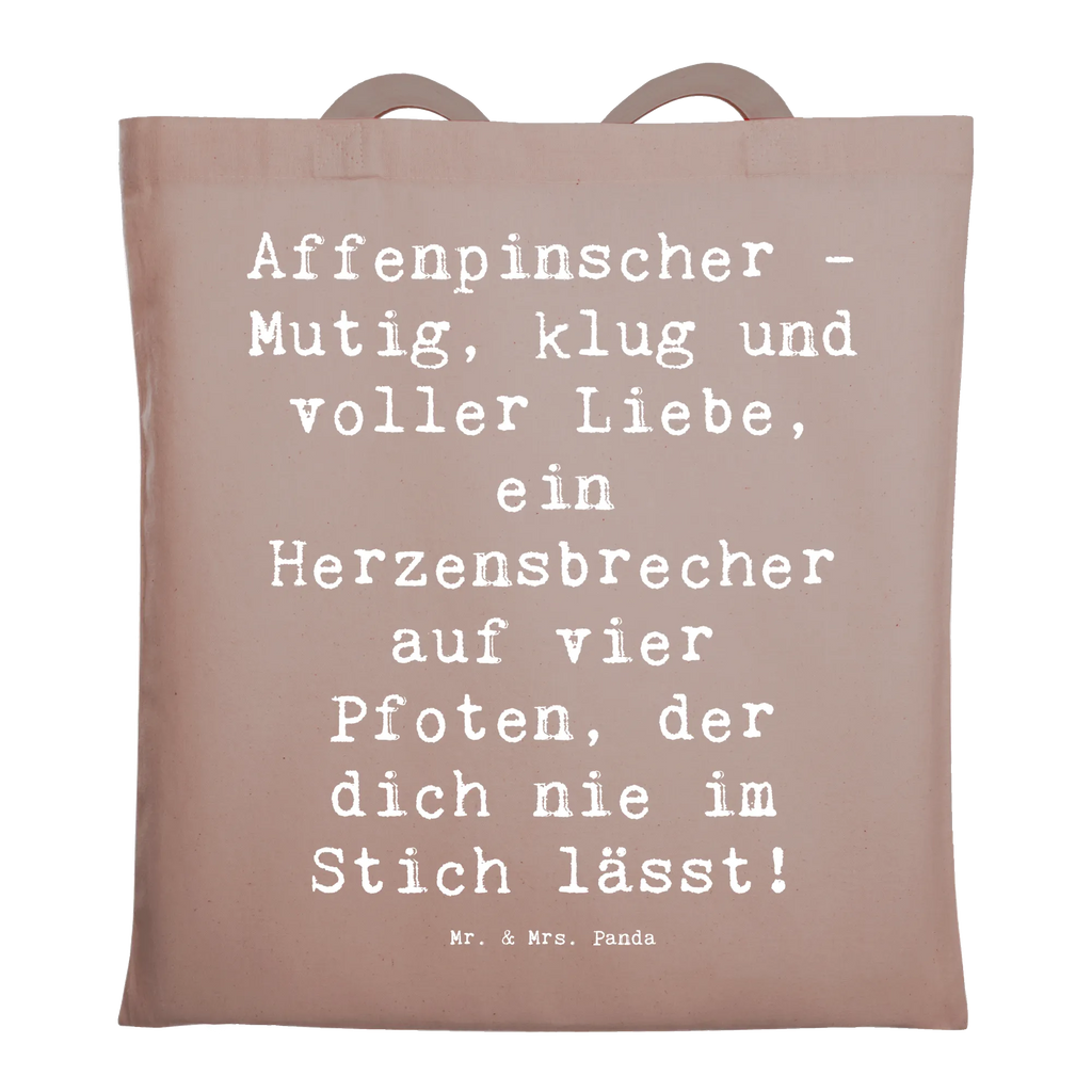 Tote bag Saying Affenpinscher - Mutig, klug und voller Liebe, ein Herzensbrecher auf vier Pfoten, der dich nie im Stich lässt! Jutebeutel, Einkaufstasche, Tragetasche, Badetasche, Schultertasche, Shopper, Stoffbeutel, Umhängetasche, Laptoptasche, Strandtasche, Stofftasche, Einkaufstüte, Beutel, Tasche, Jutetasche, Beuteltasche, Hund, Hunderasse, Rassehund, Hundebesitzer, Geschenk, Tierfreund, Schenken, Welpe