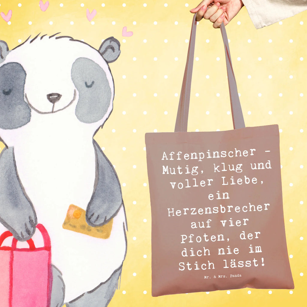 Tote bag Saying Affenpinscher - Mutig, klug und voller Liebe, ein Herzensbrecher auf vier Pfoten, der dich nie im Stich lässt! Jutebeutel, Einkaufstasche, Tragetasche, Badetasche, Schultertasche, Shopper, Stoffbeutel, Umhängetasche, Laptoptasche, Strandtasche, Stofftasche, Einkaufstüte, Beutel, Tasche, Jutetasche, Beuteltasche, Hund, Hunderasse, Rassehund, Hundebesitzer, Geschenk, Tierfreund, Schenken, Welpe
