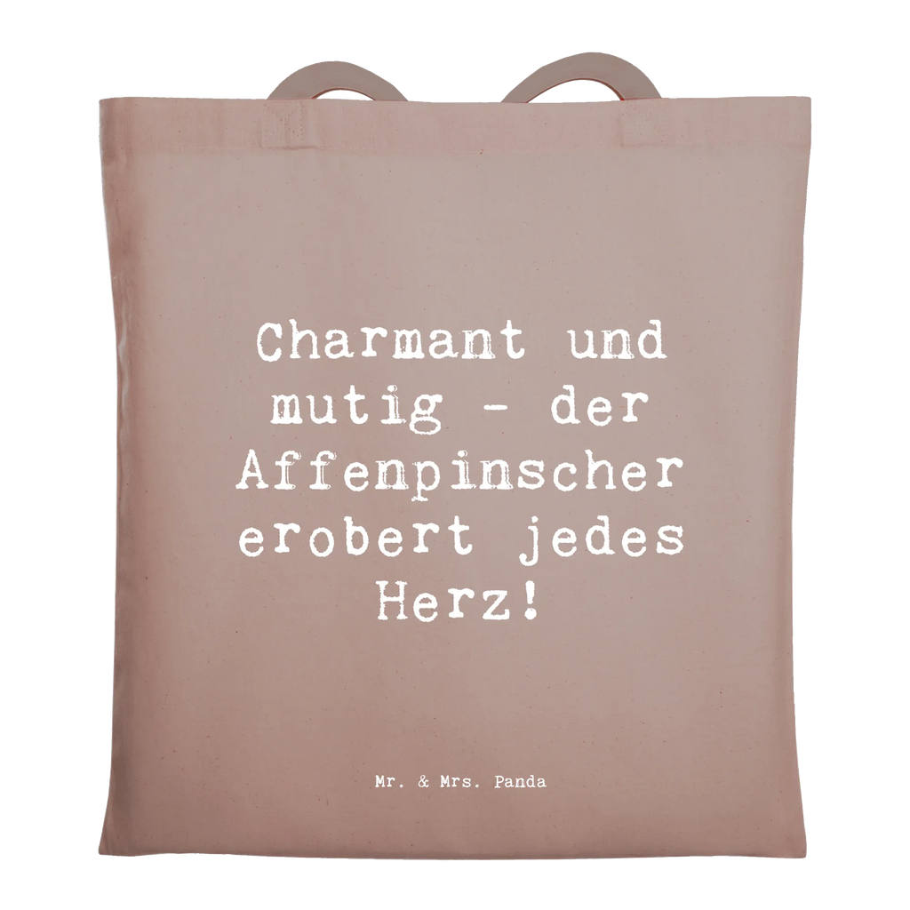 Tote bag Saying Charmant und mutig - der Affenpinscher erobert jedes Herz! Umhängetasche, Beuteltasche, Beutel, Shopper, Einkaufstasche, Badetasche, Strandtasche, Tragetasche, Laptoptasche, Jutetasche, Jutebeutel, Tasche, Stofftasche, Einkaufstüte, Schultertasche, Stoffbeutel, Hund, Hunderasse, Rassehund, Hundebesitzer, Geschenk, Tierfreund, Schenken, Welpe