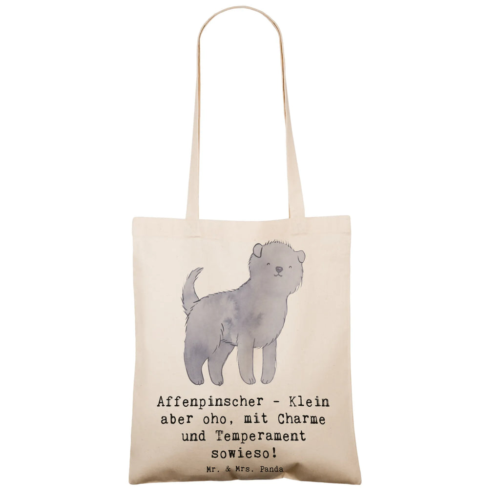 Tote bag Affenpinscher - Klein aber oho, mit Charme und Temperament sowieso! Strandtasche, Beuteltasche, Jutebeutel, Beutel, Umhängetasche, Badetasche, Tasche, Einkaufstüte, Stoffbeutel, Einkaufstasche, Jutetasche, Laptoptasche, Stofftasche, Shopper, Tragetasche, Schultertasche, Hund, Hunderasse, Rassehund, Hundebesitzer, Geschenk, Tierfreund, Schenken, Welpe