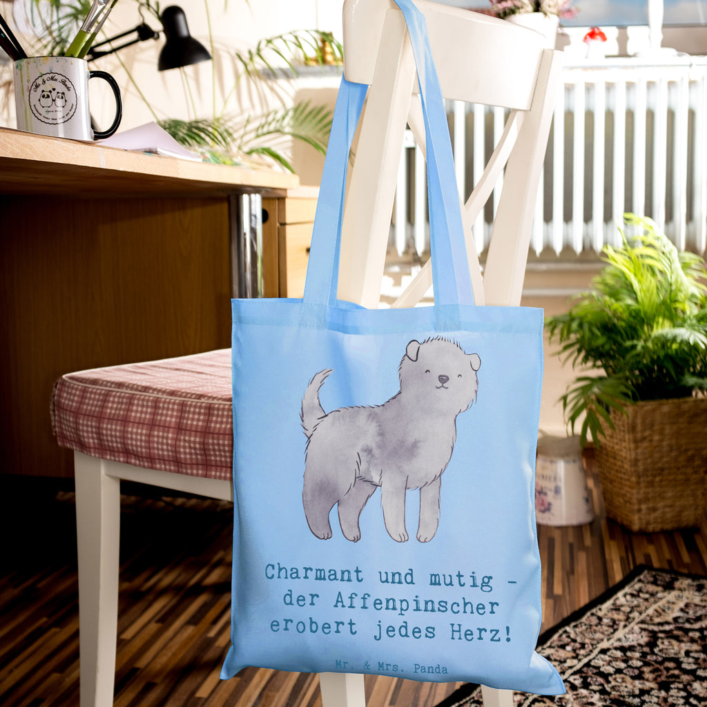 Tote bag Charmant und mutig - der Affenpinscher erobert jedes Herz! Beuteltasche, Schultertasche, Shopper, Einkaufstüte, Umhängetasche, Jutetasche, Laptoptasche, Tragetasche, Stoffbeutel, Beutel, Jutebeutel, Strandtasche, Einkaufstasche, Badetasche, Tasche, Stofftasche, Hund, Hunderasse, Rassehund, Hundebesitzer, Geschenk, Tierfreund, Schenken, Welpe