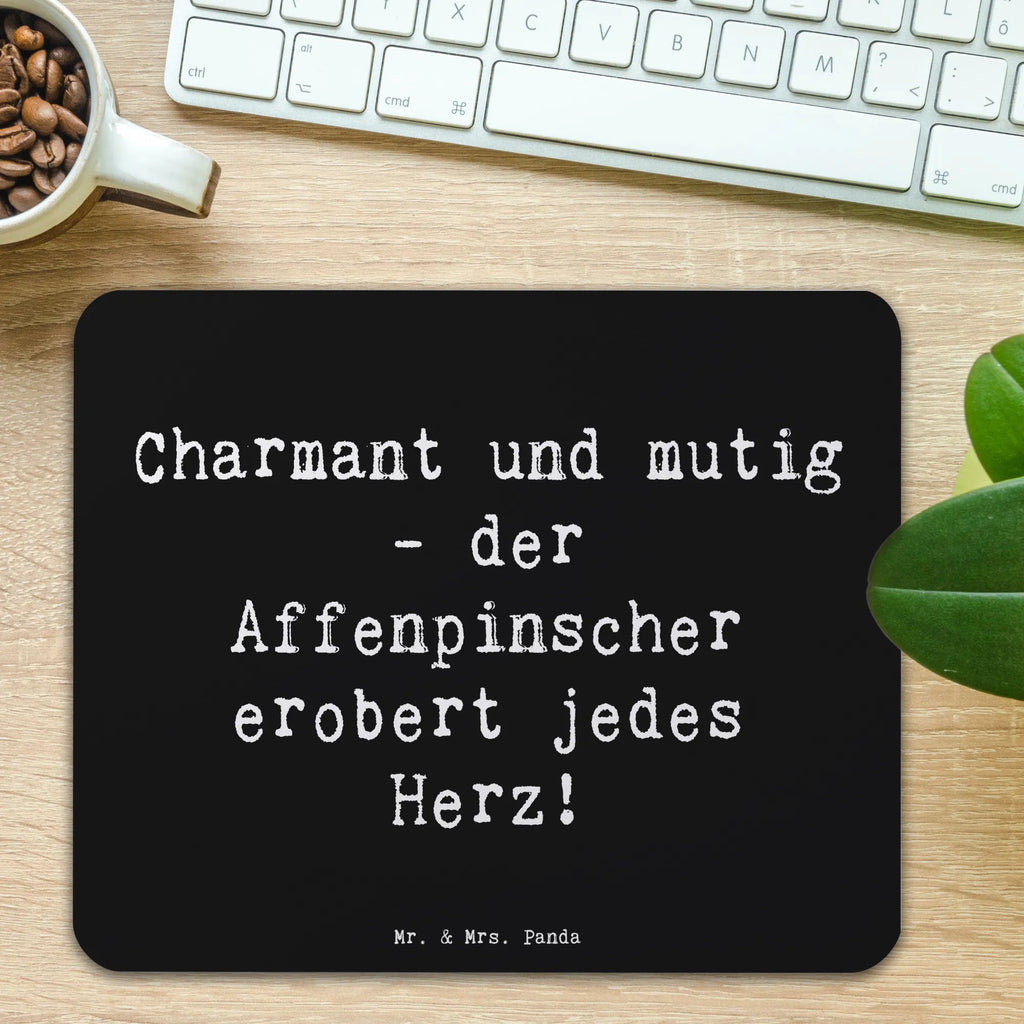 Mouse mat Saying Charmant und mutig - der Affenpinscher erobert jedes Herz! Mausunterlage, Mousepad, Computer zubehör, Mauspad Büro, Designer Mauspad, PC Zubehör, Arbeitszimmer, Mauspad, Büroausstattung, Einzigartiges Mauspad, Hund, Hunderasse, Rassehund, Hundebesitzer, Geschenk, Tierfreund, Schenken, Welpe