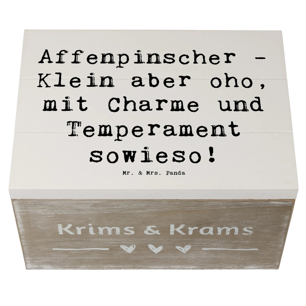 Holzkiste Spruch Affenpinscher Charme Geschenkdose, Erinnerungskiste, Schatulle, XXL, Dekokiste, Kiste, Truhe, Holzkiste, Aufbewahrungsbox, Erinnerungsbox, Schatzkiste, Geschenkbox, Hund, Hunderasse, Rassehund, Hundebesitzer, Geschenk, Tierfreund, Schenken, Welpe