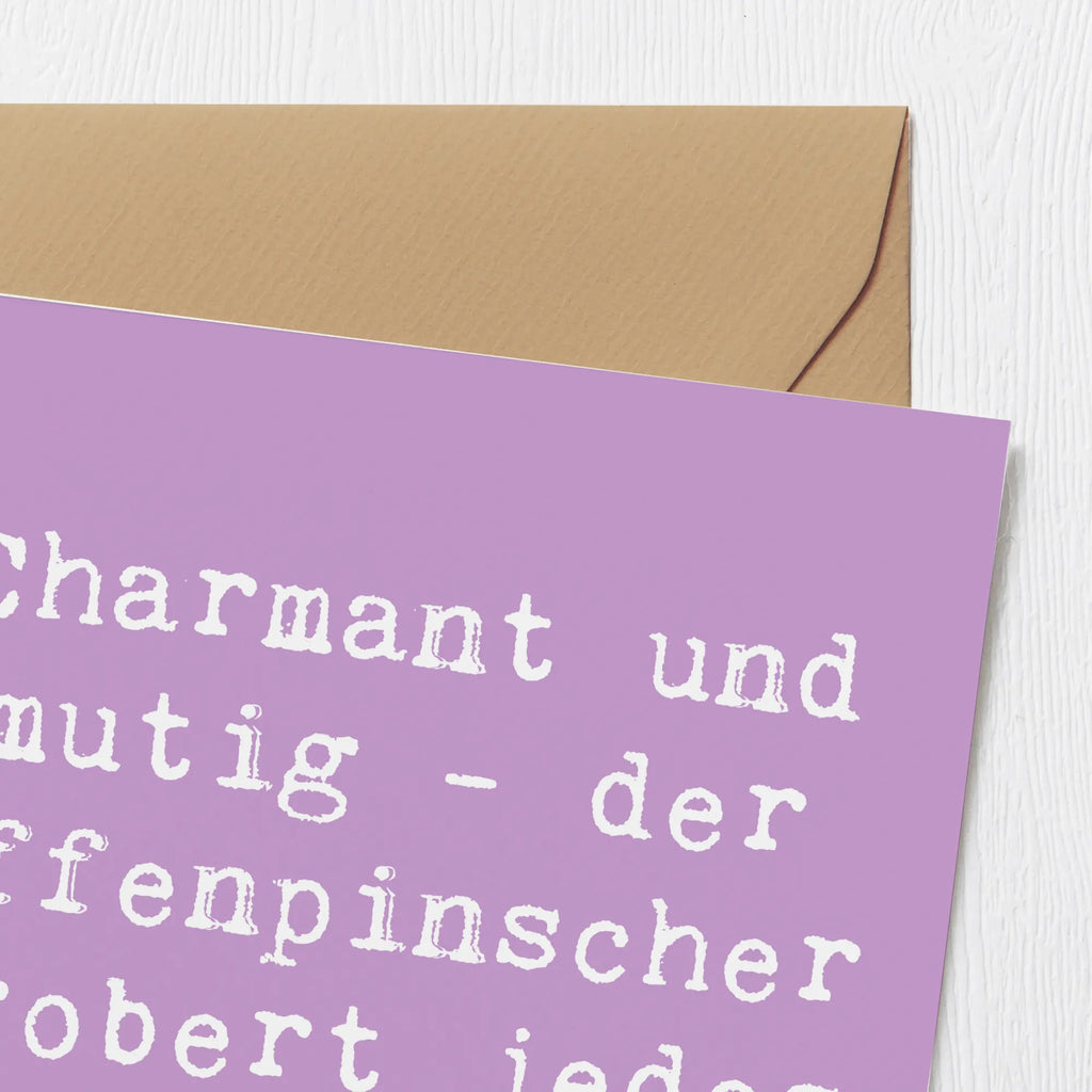 Deluxe Karte Spruch Affenpinscher Charmeur Hochwertige Grußkarte, Geburtstagskarte, Glückwunschkarte, Hochzeitskarte, Einladungskarte, Karte, Grußkarte, Klappkarte, Hochwertige Klappkarte, Hund, Hunderasse, Rassehund, Hundebesitzer, Geschenk, Tierfreund, Schenken, Welpe