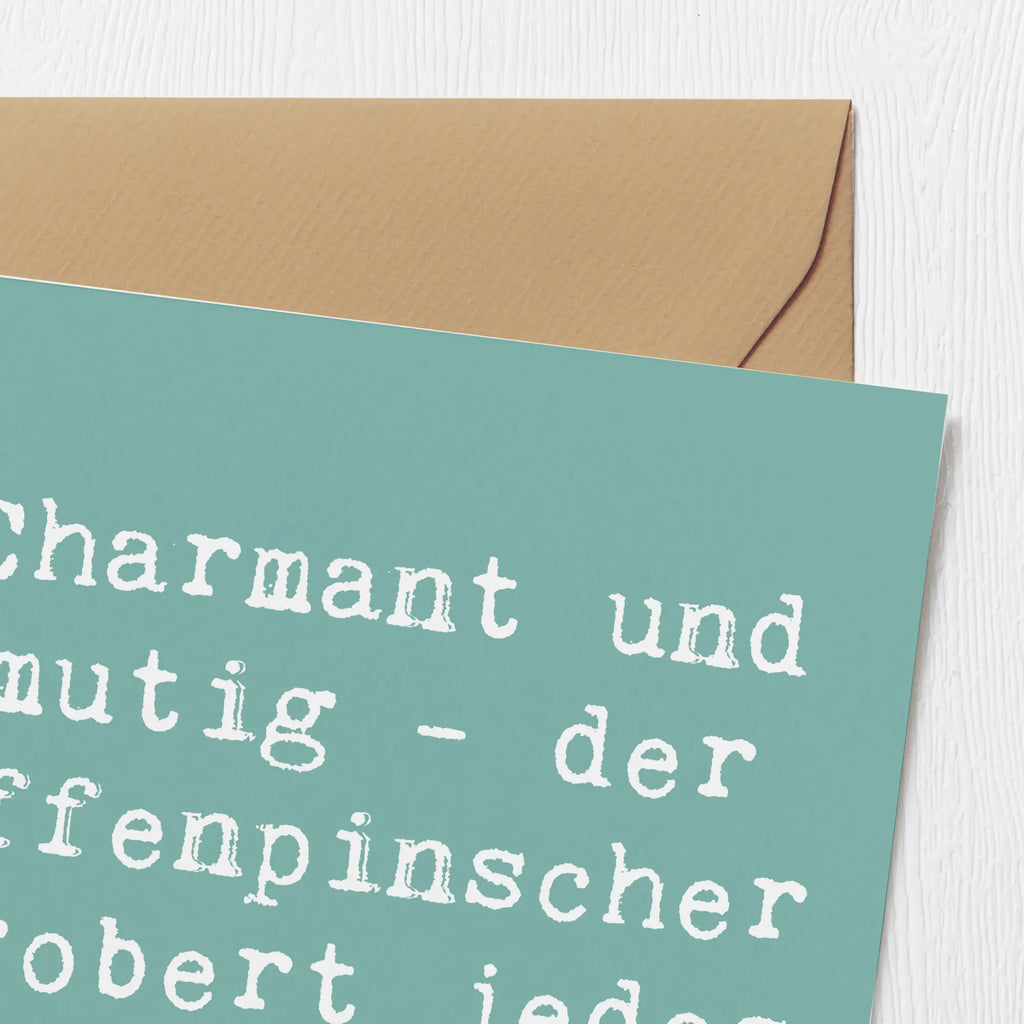 Deluxe Karte Spruch Affenpinscher Charmeur Hochwertige Grußkarte, Geburtstagskarte, Glückwunschkarte, Hochzeitskarte, Einladungskarte, Karte, Grußkarte, Klappkarte, Hochwertige Klappkarte, Hund, Hunderasse, Rassehund, Hundebesitzer, Geschenk, Tierfreund, Schenken, Welpe