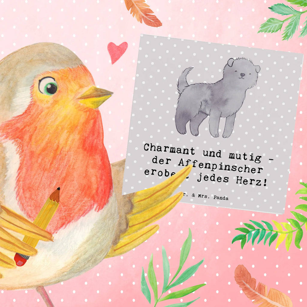 Deluxe Karte Affenpinscher Charmeur Glückwunschkarte, Grußkarte, Hochwertige Klappkarte, Hochzeitskarte, Hochwertige Grußkarte, Karte, Geburtstagskarte, Einladungskarte, Klappkarte, Hund, Hunderasse, Rassehund, Hundebesitzer, Geschenk, Tierfreund, Schenken, Welpe