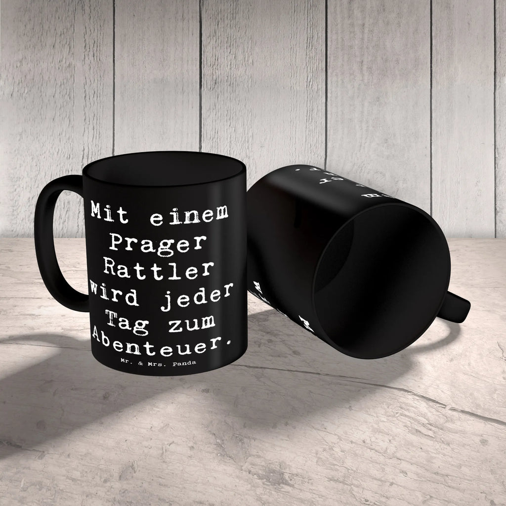 Tasse Spruch Prager Rattler Abenteuer Tasse, Kaffeetasse, Tasse mit Zitaten, Teetasse, Geschenktasse, Porzellantasse, Tasse mit Motiven, Bürotasse, Keramiktasse, Hund, Hunderasse, Rassehund, Hundebesitzer, Geschenk, Tierfreund, Schenken, Welpe