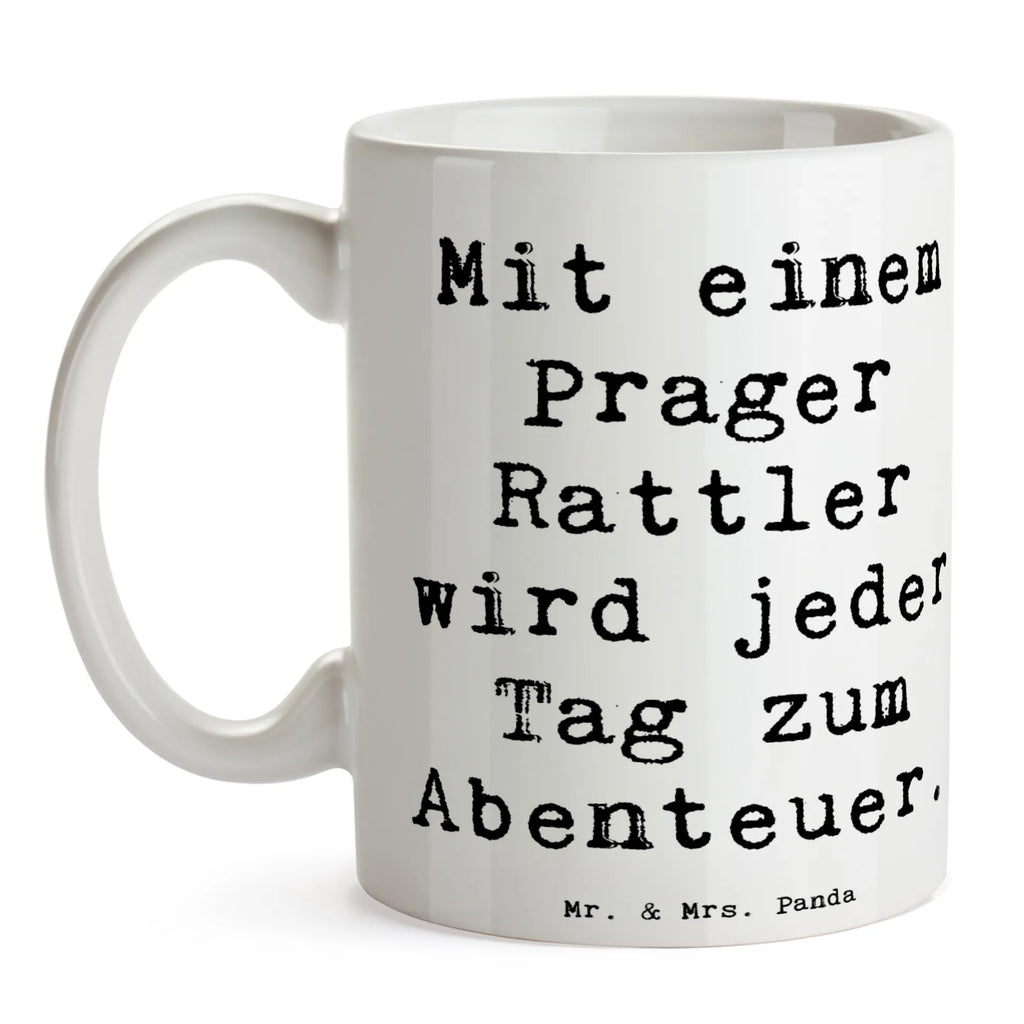 Tasse Spruch Prager Rattler Abenteuer Tasse, Kaffeetasse, Tasse mit Zitaten, Teetasse, Geschenktasse, Porzellantasse, Tasse mit Motiven, Bürotasse, Keramiktasse, Hund, Hunderasse, Rassehund, Hundebesitzer, Geschenk, Tierfreund, Schenken, Welpe