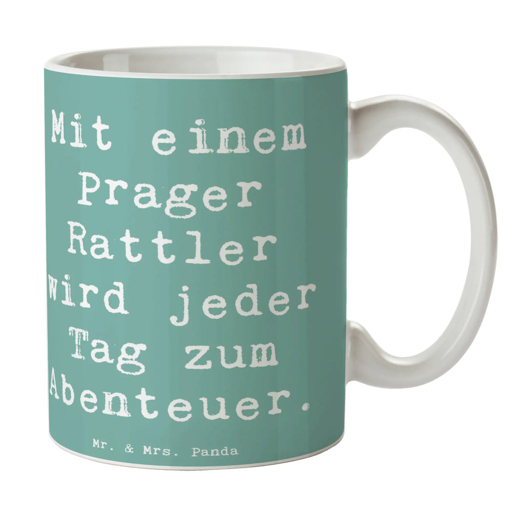 Tasse Spruch Prager Rattler Abenteuer Tasse, Kaffeetasse, Tasse mit Zitaten, Teetasse, Geschenktasse, Porzellantasse, Tasse mit Motiven, Bürotasse, Keramiktasse, Hund, Hunderasse, Rassehund, Hundebesitzer, Geschenk, Tierfreund, Schenken, Welpe