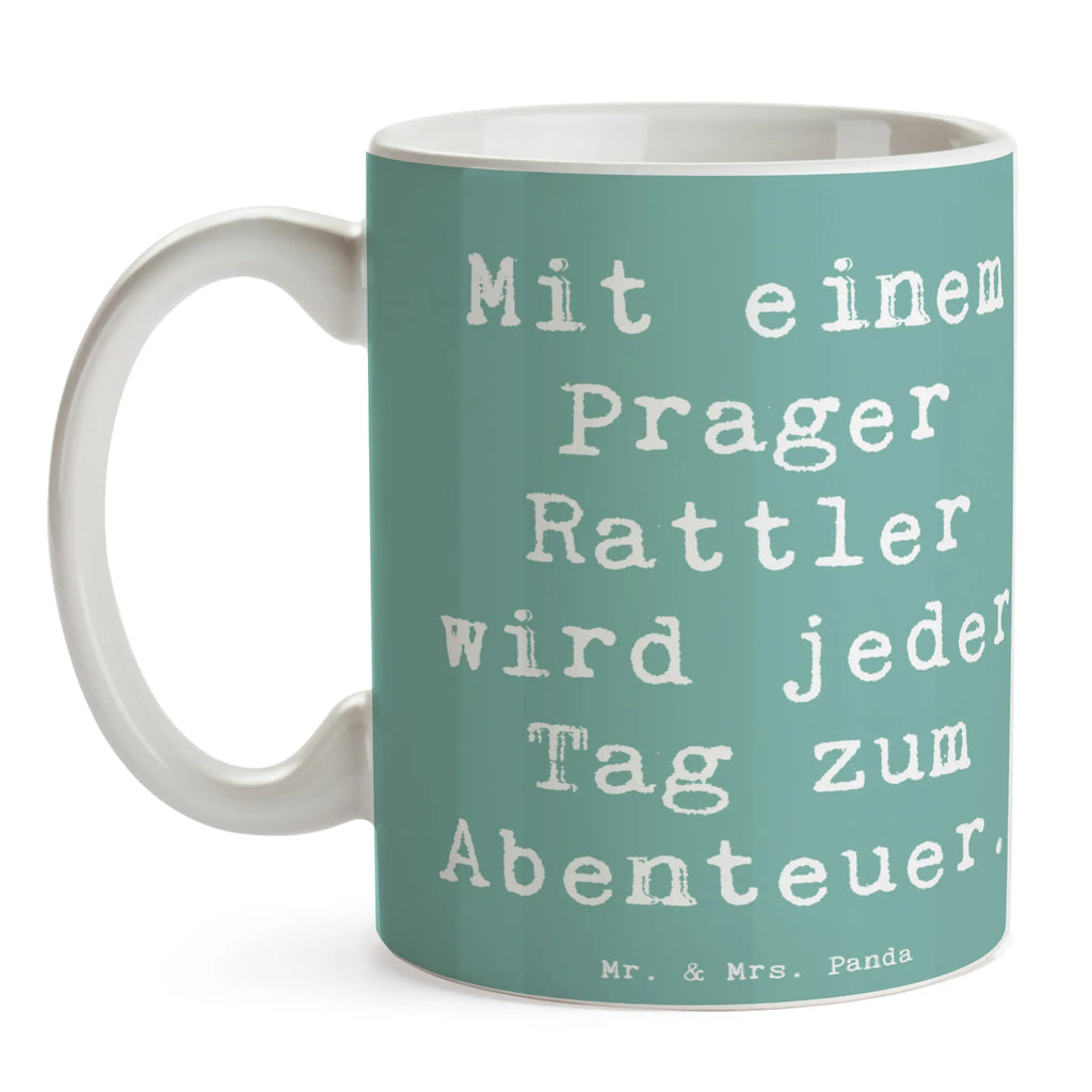 Tasse Spruch Prager Rattler Abenteuer Tasse, Kaffeetasse, Tasse mit Zitaten, Teetasse, Geschenktasse, Porzellantasse, Tasse mit Motiven, Bürotasse, Keramiktasse, Hund, Hunderasse, Rassehund, Hundebesitzer, Geschenk, Tierfreund, Schenken, Welpe