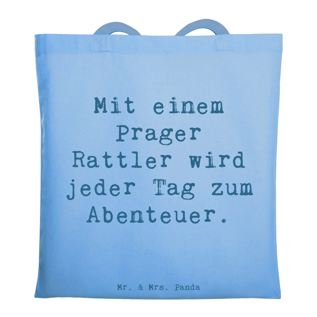 Tote bag Saying Mit einem Prager Rattler wird jeder Tag zum Abenteuer. Beutel, Strandtasche, Stoffbeutel, Stofftasche, Shopper, Laptoptasche, Beuteltasche, Einkaufstüte, Jutebeutel, Schultertasche, Tasche, Jutetasche, Badetasche, Einkaufstasche, Umhängetasche, Tragetasche, Hund, Hunderasse, Rassehund, Hundebesitzer, Geschenk, Tierfreund, Schenken, Welpe