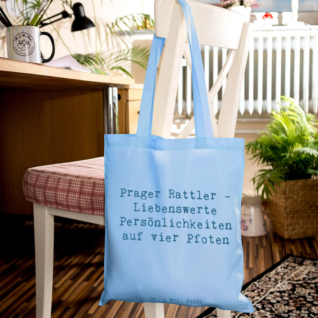 Tote bag Saying Prager Rattler - Liebenswerte Persönlichkeiten auf vier Pfoten Stoffbeutel, Stofftasche, Jutetasche, Beuteltasche, Schultertasche, Laptoptasche, Shopper, Tragetasche, Jutebeutel, Strandtasche, Einkaufstasche, Einkaufstüte, Tasche, Umhängetasche, Beutel, Badetasche, Hund, Hunderasse, Rassehund, Hundebesitzer, Geschenk, Tierfreund, Schenken, Welpe
