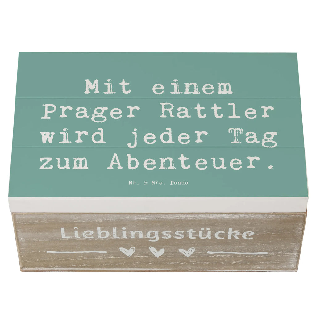 Holzkiste Spruch Prager Rattler Abenteuer Aufbewahrungsbox, Kiste, Truhe, Geschenkdose, Geschenkbox, Holzkiste, Dekokiste, Schatulle, XXL, Erinnerungsbox, Erinnerungskiste, Schatzkiste, Hund, Hunderasse, Rassehund, Hundebesitzer, Geschenk, Tierfreund, Schenken, Welpe