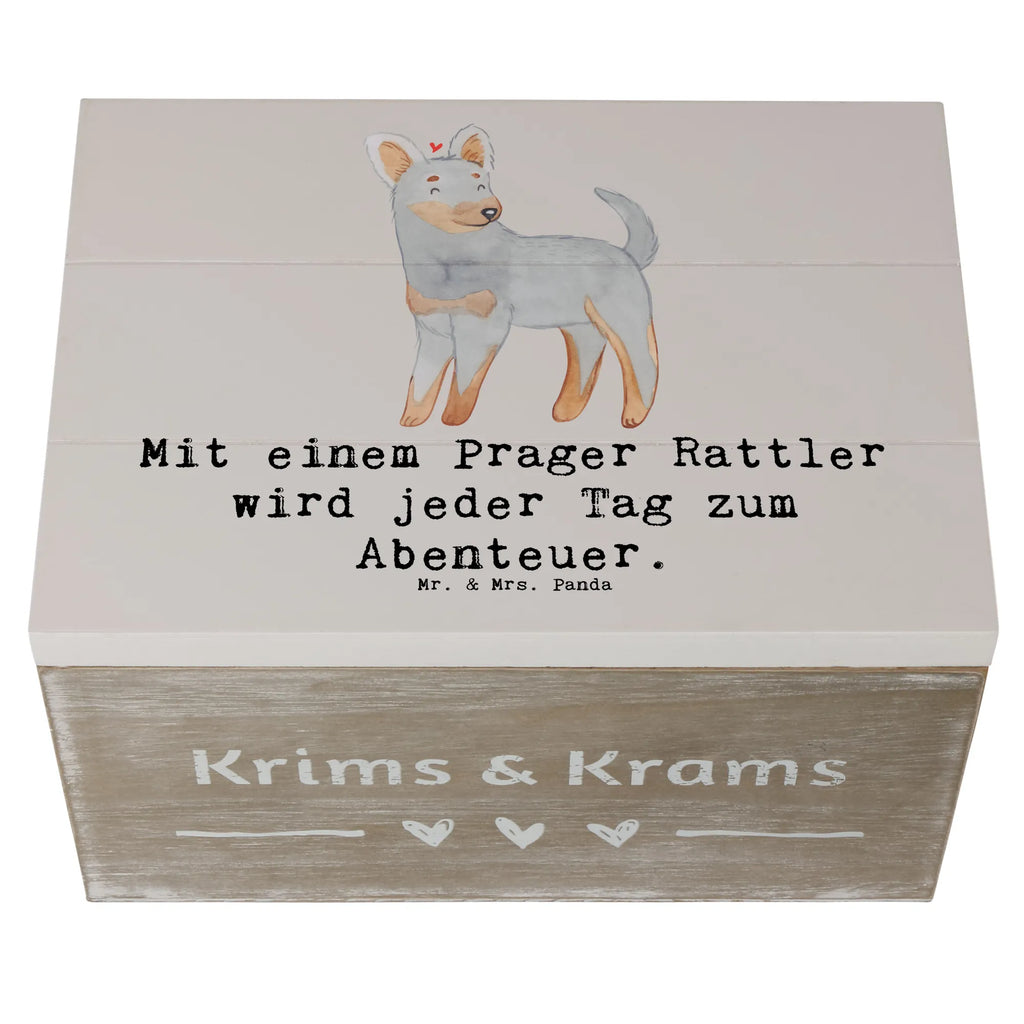 Wooden chest Mit einem Prager Rattler wird jeder Tag zum Abenteuer. Schatulle, Truhe, Geschenkdose, Aufbewahrungsbox, Dekokiste, XXL, Erinnerungsbox, Schatzkiste, Erinnerungskiste, Geschenkbox, Kiste, Holzkiste, Hund, Hunderasse, Rassehund, Hundebesitzer, Geschenk, Tierfreund, Schenken, Welpe