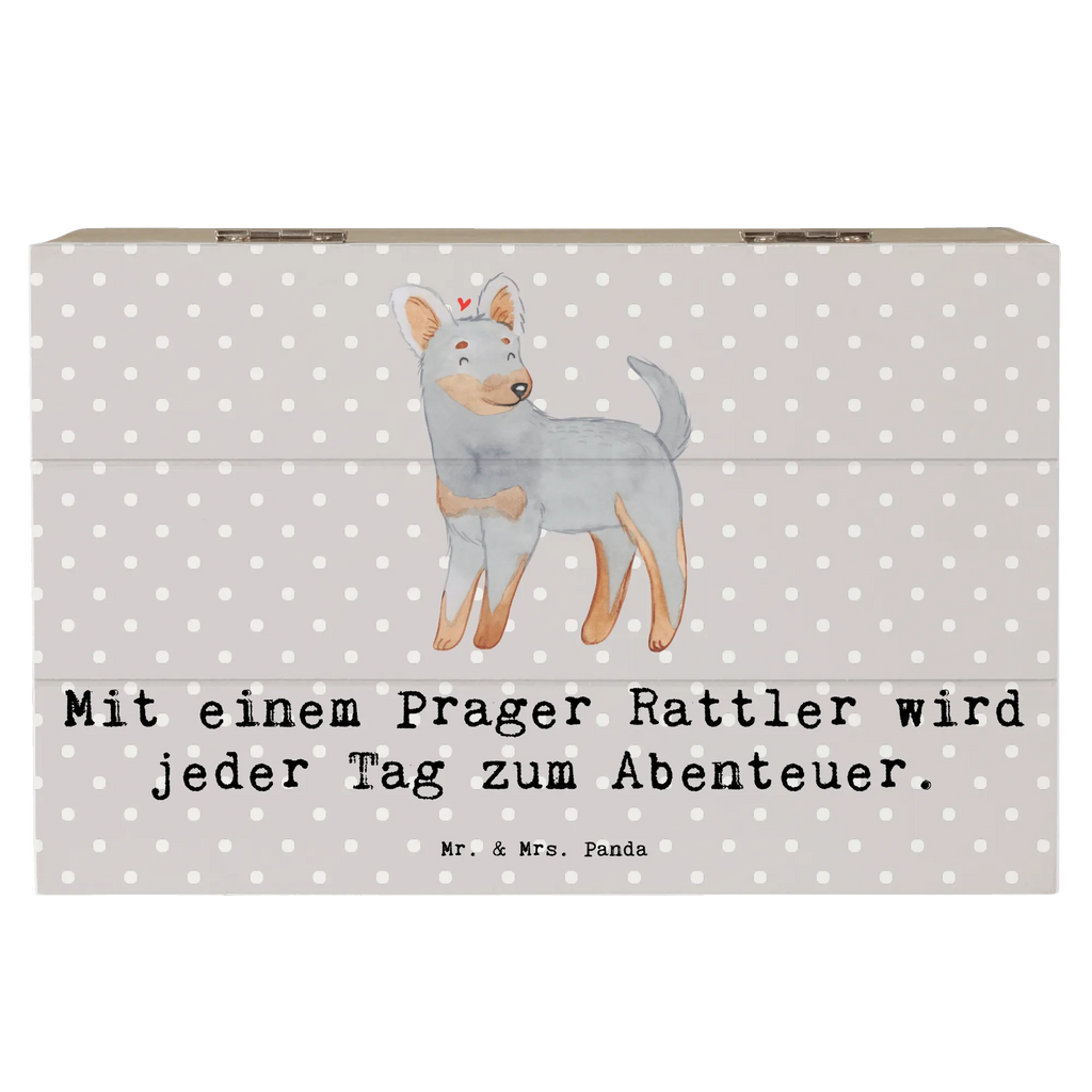 Wooden chest Mit einem Prager Rattler wird jeder Tag zum Abenteuer. Schatulle, Truhe, Geschenkdose, Aufbewahrungsbox, Dekokiste, XXL, Erinnerungsbox, Schatzkiste, Erinnerungskiste, Geschenkbox, Kiste, Holzkiste, Hund, Hunderasse, Rassehund, Hundebesitzer, Geschenk, Tierfreund, Schenken, Welpe