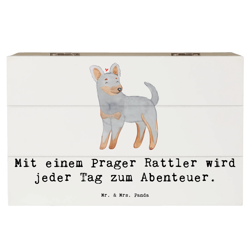 Wooden chest Mit einem Prager Rattler wird jeder Tag zum Abenteuer. Schatulle, Truhe, Geschenkdose, Aufbewahrungsbox, Dekokiste, XXL, Erinnerungsbox, Schatzkiste, Erinnerungskiste, Geschenkbox, Kiste, Holzkiste, Hund, Hunderasse, Rassehund, Hundebesitzer, Geschenk, Tierfreund, Schenken, Welpe