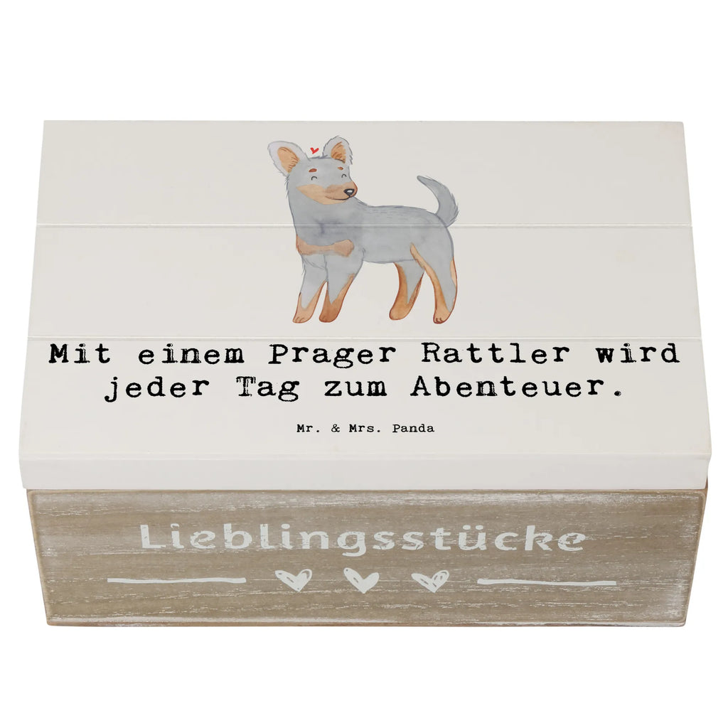 Wooden chest Mit einem Prager Rattler wird jeder Tag zum Abenteuer. Schatulle, Truhe, Geschenkdose, Aufbewahrungsbox, Dekokiste, XXL, Erinnerungsbox, Schatzkiste, Erinnerungskiste, Geschenkbox, Kiste, Holzkiste, Hund, Hunderasse, Rassehund, Hundebesitzer, Geschenk, Tierfreund, Schenken, Welpe