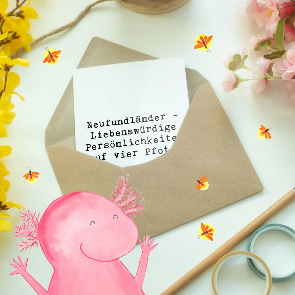 Greetings card Saying Neufundländer - Liebenswürdige Persönlichkeiten auf vier Pfoten Hochzeitskarte, Glückwunschkarte, Klappkarte, Geburtstagskarte, Grußkarte, Einladungskarte, Karte, Ansichtskarten, Hund, Hunderasse, Rassehund, Hundebesitzer, Geschenk, Tierfreund, Schenken, Welpe