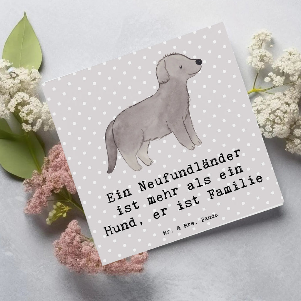 Deluxe Karte Neufundländer Familie Glückwunschkarte, Hochzeitskarte, Klappkarte, Karte, Hochwertige Klappkarte, Grußkarte, Hochwertige Grußkarte, Einladungskarte, Geburtstagskarte, Hund, Hunderasse, Rassehund, Hundebesitzer, Geschenk, Tierfreund, Schenken, Welpe