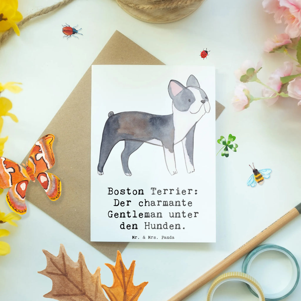 Greetings card Boston Terrier: Der charmante Gentleman unter den Hunden. Ansichtskarten, Karte, Klappkarte, Einladungskarte, Grußkarte, Geburtstagskarte, Hochzeitskarte, Glückwunschkarte, Hund, Hunderasse, Rassehund, Hundebesitzer, Geschenk, Tierfreund, Schenken, Welpe