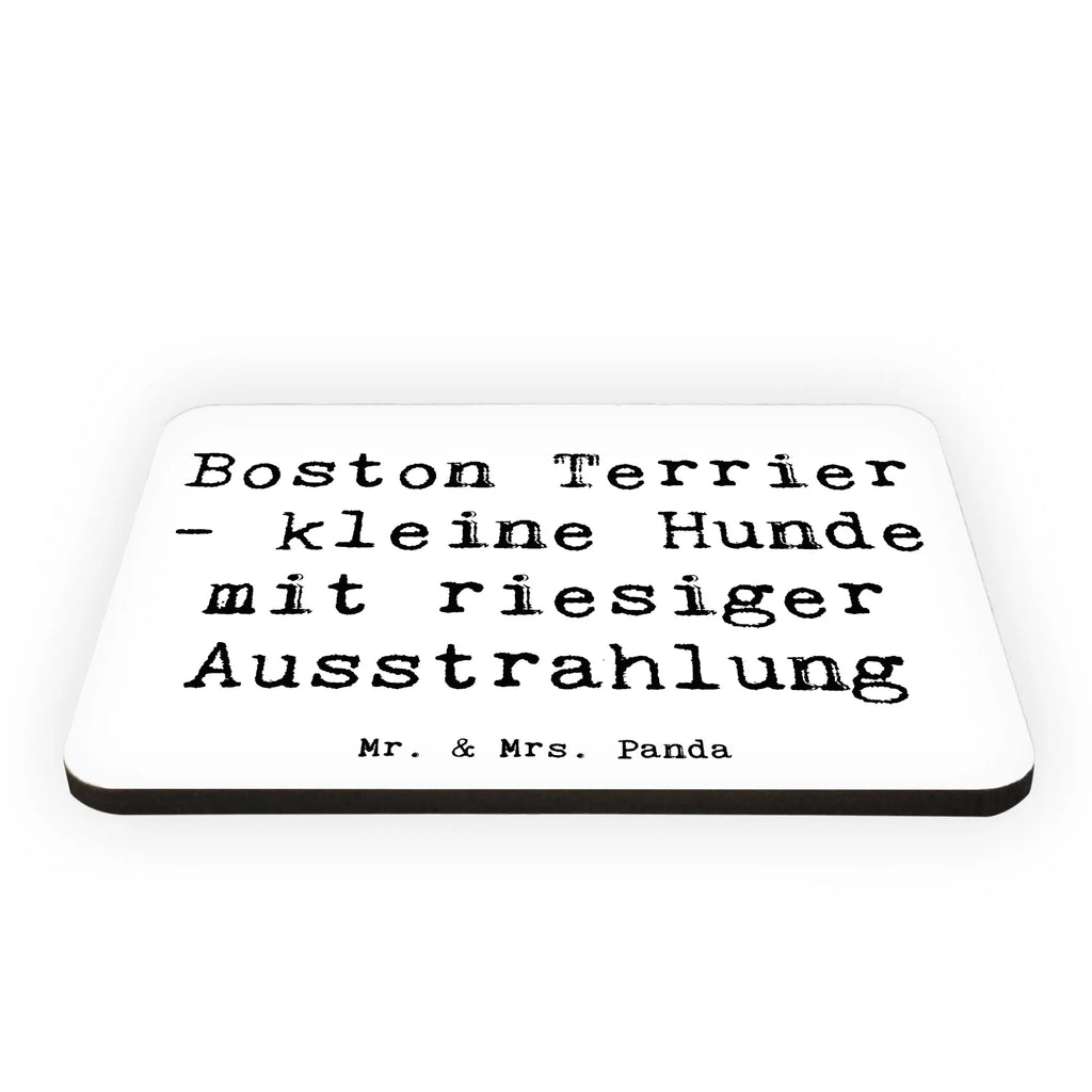 Magnet Saying Boston Terrier - kleine Hunde mit riesiger Ausstrahlung Kühlschrankmagnet, Pinnwandmagnet, Notiz Magnet, Kühlschrank Dekoration, Dekomagnet, Whiteboard Magnet, Motivmagnete, Souvenir Magnet, Hund, Hunderasse, Rassehund, Hundebesitzer, Geschenk, Tierfreund, Schenken, Welpe