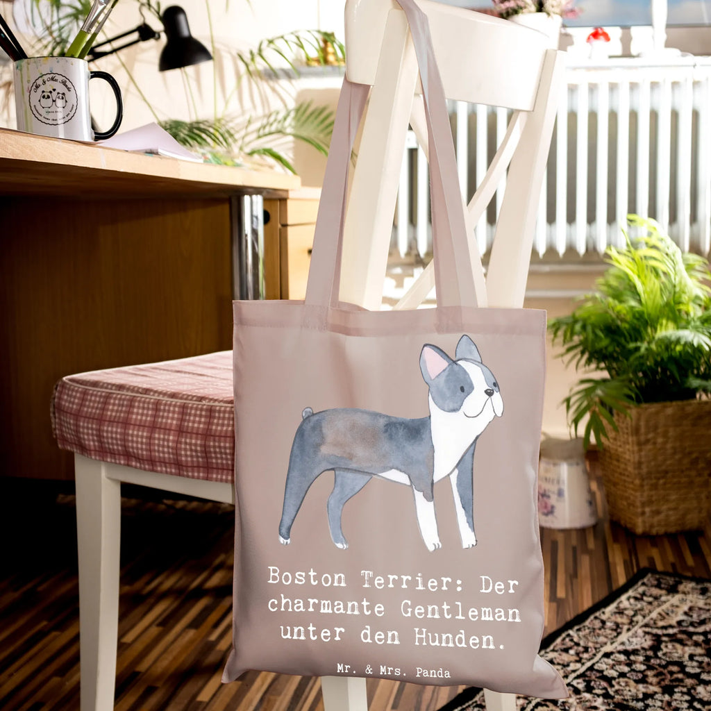 Tragetasche Boston Terrier Gentleman Einkaufstüte, Stoffbeutel, Einkaufstasche, Badetasche, Stofftasche, Umhängetasche, Beutel, Beuteltasche, Tasche, Jutetasche, Jutebeutel, Schultertasche, Strandtasche, Tragetasche, Laptoptasche, Shopper, Hund, Hunderasse, Rassehund, Hundebesitzer, Geschenk, Tierfreund, Schenken, Welpe