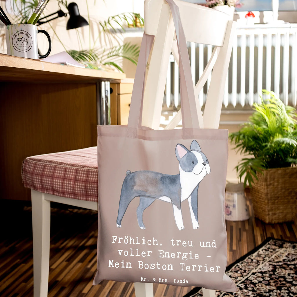 Tragetasche Boston Terrier Freude Laptoptasche, Schultertasche, Stofftasche, Stoffbeutel, Badetasche, Jutebeutel, Shopper, Jutetasche, Tasche, Tragetasche, Einkaufstüte, Strandtasche, Beutel, Einkaufstasche, Beuteltasche, Umhängetasche, Hund, Hunderasse, Rassehund, Hundebesitzer, Geschenk, Tierfreund, Schenken, Welpe