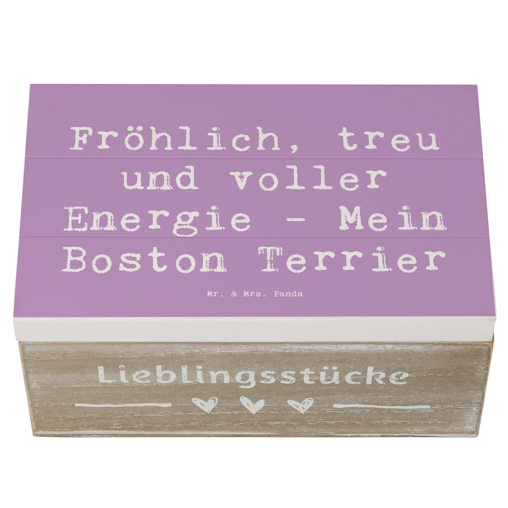 Skrzynia drewniana Przysłowie Fröhlich, treu und voller Energie - Mein Boston Terrier Geschenkbox, Schatzkiste, Kiste, Erinnerungsbox, Aufbewahrungsbox, XXL, Geschenkdose, Erinnerungskiste, Holzkiste, Truhe, Schatulle, Dekokiste, Hund, Hunderasse, Rassehund, Hundebesitzer, Geschenk, Tierfreund, Schenken, Welpe