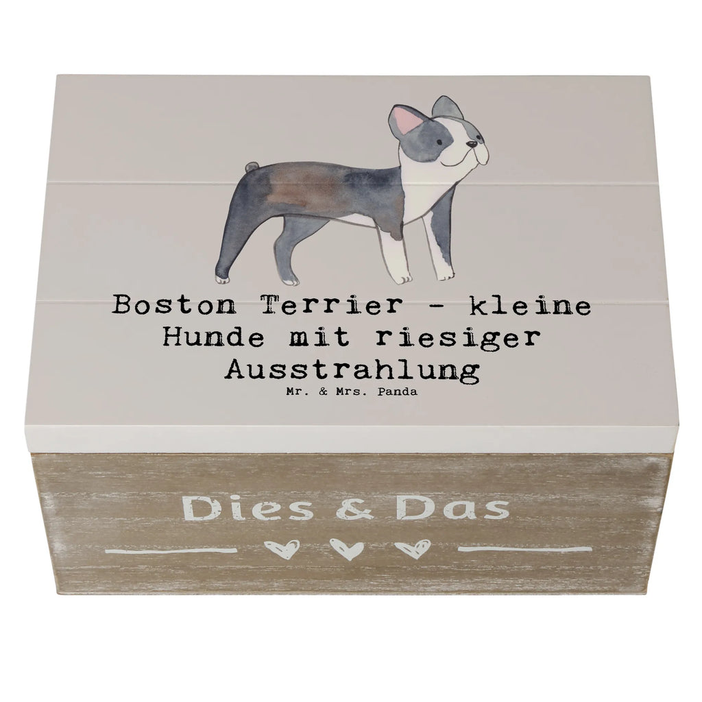 Wooden chest Boston Terrier - kleine Hunde mit riesiger Ausstrahlung Dekokiste, Truhe, Aufbewahrungsbox, XXL, Kiste, Schatzkiste, Geschenkdose, Schatulle, Geschenkbox, Erinnerungsbox, Holzkiste, Erinnerungskiste, Hund, Hunderasse, Rassehund, Hundebesitzer, Geschenk, Tierfreund, Schenken, Welpe