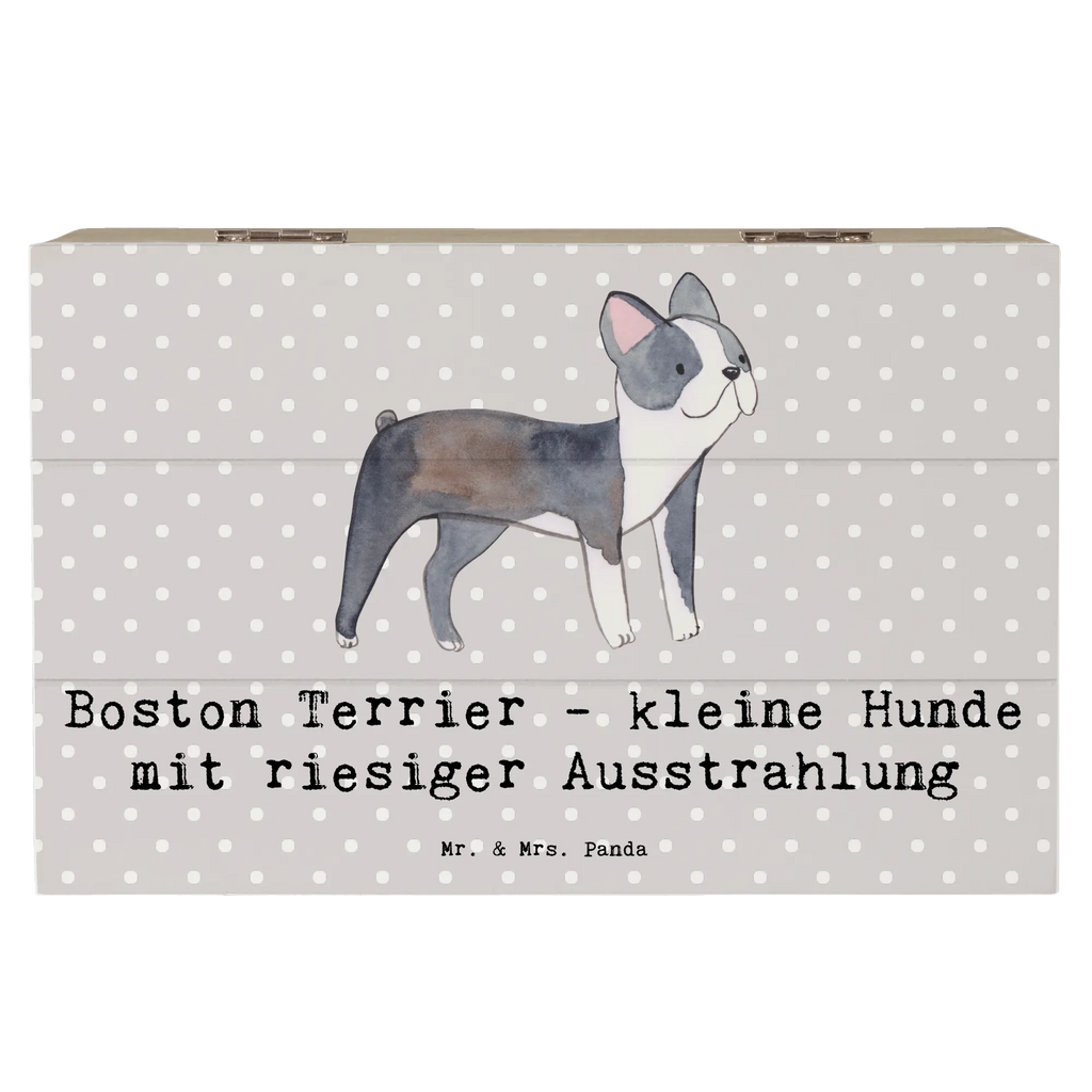 Wooden chest Boston Terrier - kleine Hunde mit riesiger Ausstrahlung Dekokiste, Truhe, Aufbewahrungsbox, XXL, Kiste, Schatzkiste, Geschenkdose, Schatulle, Geschenkbox, Erinnerungsbox, Holzkiste, Erinnerungskiste, Hund, Hunderasse, Rassehund, Hundebesitzer, Geschenk, Tierfreund, Schenken, Welpe