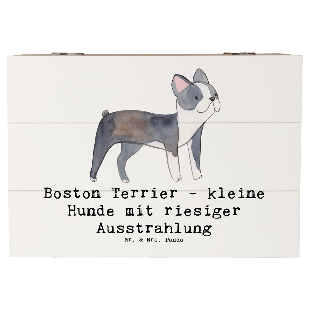 Wooden chest Boston Terrier - kleine Hunde mit riesiger Ausstrahlung Dekokiste, Truhe, Aufbewahrungsbox, XXL, Kiste, Schatzkiste, Geschenkdose, Schatulle, Geschenkbox, Erinnerungsbox, Holzkiste, Erinnerungskiste, Hund, Hunderasse, Rassehund, Hundebesitzer, Geschenk, Tierfreund, Schenken, Welpe
