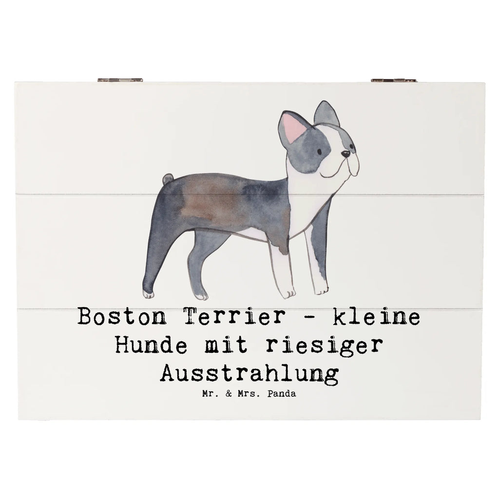 Wooden chest Boston Terrier - kleine Hunde mit riesiger Ausstrahlung Dekokiste, Truhe, Aufbewahrungsbox, XXL, Kiste, Schatzkiste, Geschenkdose, Schatulle, Geschenkbox, Erinnerungsbox, Holzkiste, Erinnerungskiste, Hund, Hunderasse, Rassehund, Hundebesitzer, Geschenk, Tierfreund, Schenken, Welpe