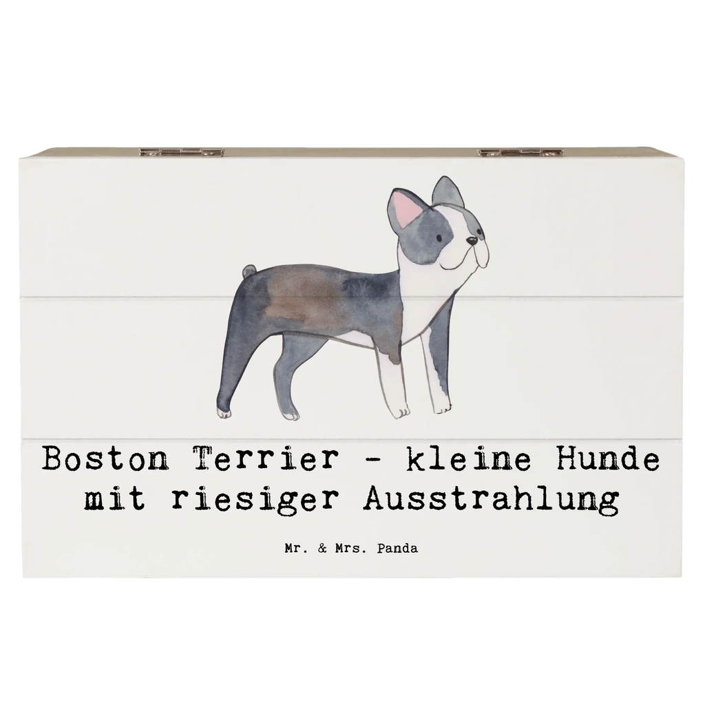 Wooden chest Boston Terrier - kleine Hunde mit riesiger Ausstrahlung Dekokiste, Truhe, Aufbewahrungsbox, XXL, Kiste, Schatzkiste, Geschenkdose, Schatulle, Geschenkbox, Erinnerungsbox, Holzkiste, Erinnerungskiste, Hund, Hunderasse, Rassehund, Hundebesitzer, Geschenk, Tierfreund, Schenken, Welpe