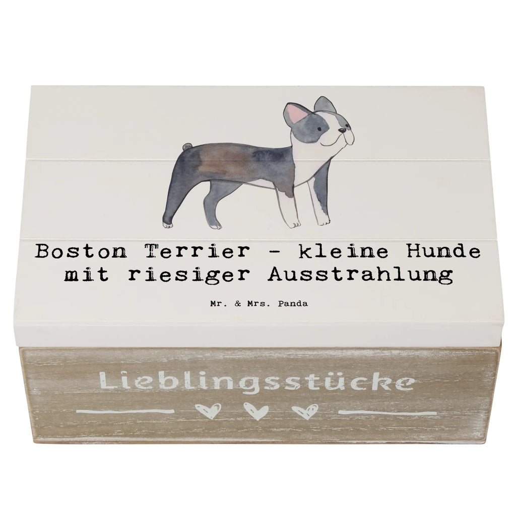 Wooden chest Boston Terrier - kleine Hunde mit riesiger Ausstrahlung Dekokiste, Truhe, Aufbewahrungsbox, XXL, Kiste, Schatzkiste, Geschenkdose, Schatulle, Geschenkbox, Erinnerungsbox, Holzkiste, Erinnerungskiste, Hund, Hunderasse, Rassehund, Hundebesitzer, Geschenk, Tierfreund, Schenken, Welpe