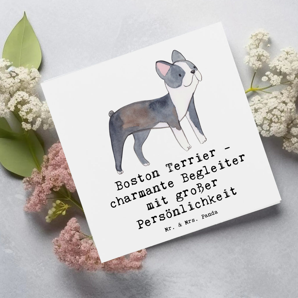 Deluxe Karte Boston Terrier Begleiter Klappkarte, Karte, Einladungskarte, Geburtstagskarte, Hochzeitskarte, Hochwertige Klappkarte, Hochwertige Grußkarte, Grußkarte, Glückwunschkarte, Hund, Hunderasse, Rassehund, Hundebesitzer, Geschenk, Tierfreund, Schenken, Welpe