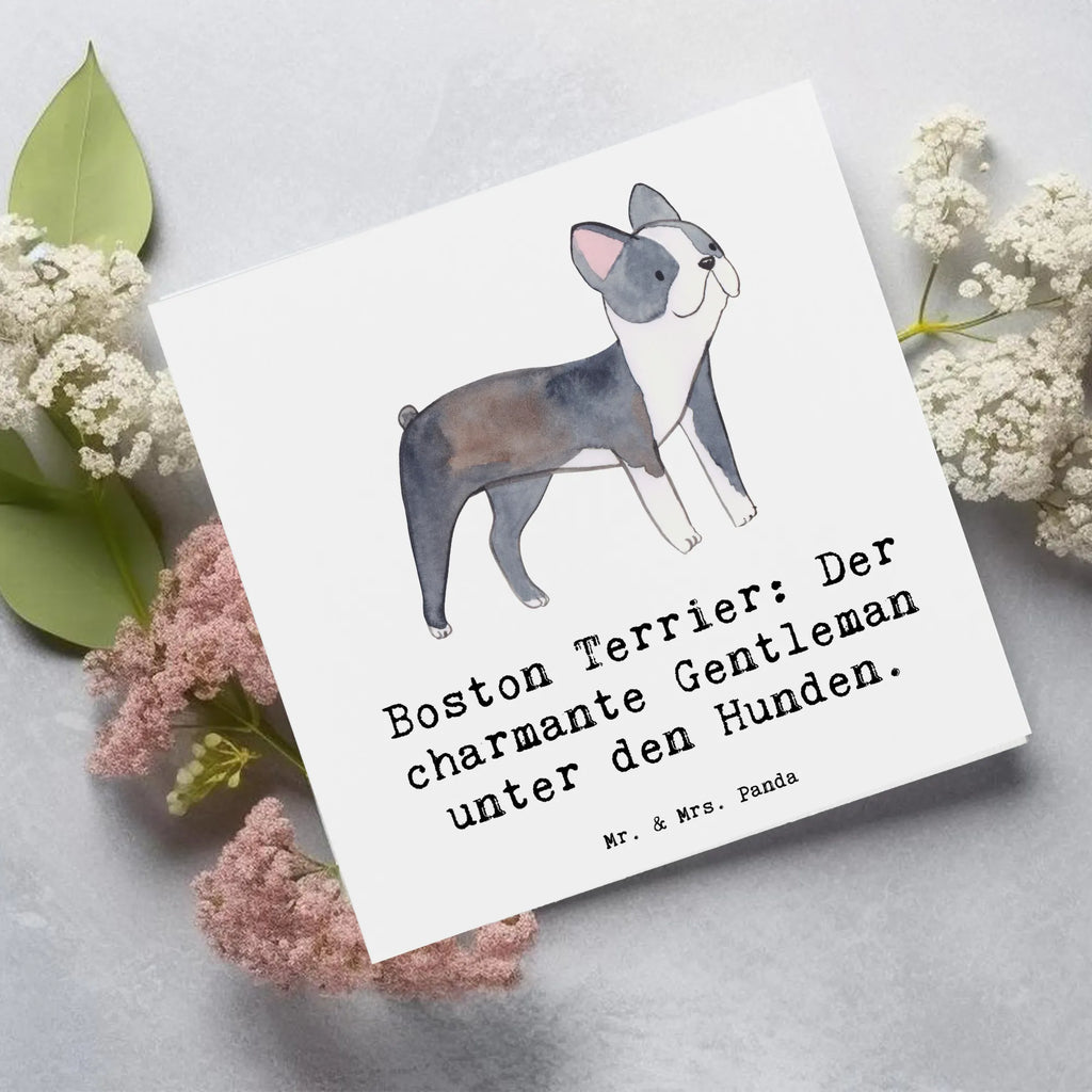 Deluxe Karte Boston Terrier Gentleman Grußkarte, Hochzeitskarte, Geburtstagskarte, Hochwertige Grußkarte, Einladungskarte, Karte, Klappkarte, Glückwunschkarte, Hochwertige Klappkarte, Hund, Hunderasse, Rassehund, Hundebesitzer, Geschenk, Tierfreund, Schenken, Welpe