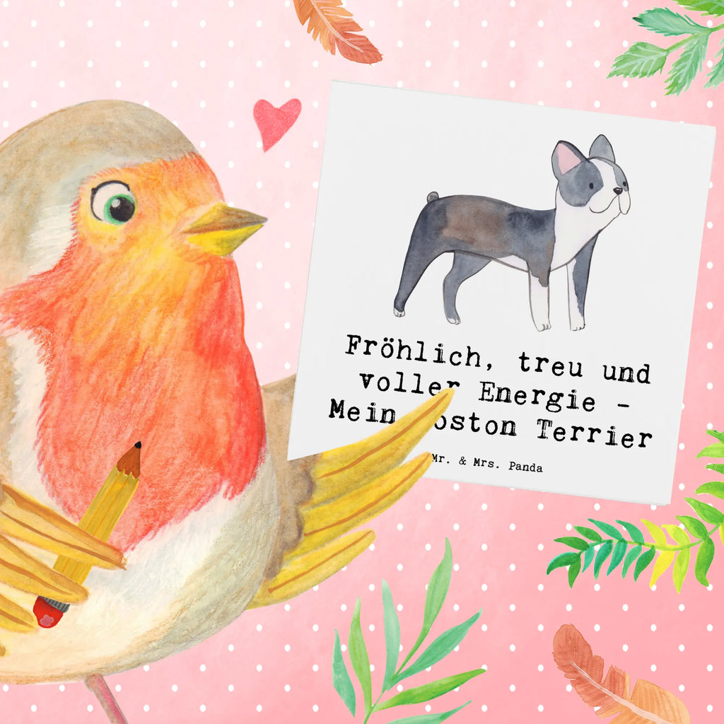 Deluxe Karte Boston Terrier Freude Geburtstagskarte, Grußkarte, Glückwunschkarte, Einladungskarte, Karte, Hochwertige Grußkarte, Hochzeitskarte, Klappkarte, Hochwertige Klappkarte, Hund, Hunderasse, Rassehund, Hundebesitzer, Geschenk, Tierfreund, Schenken, Welpe