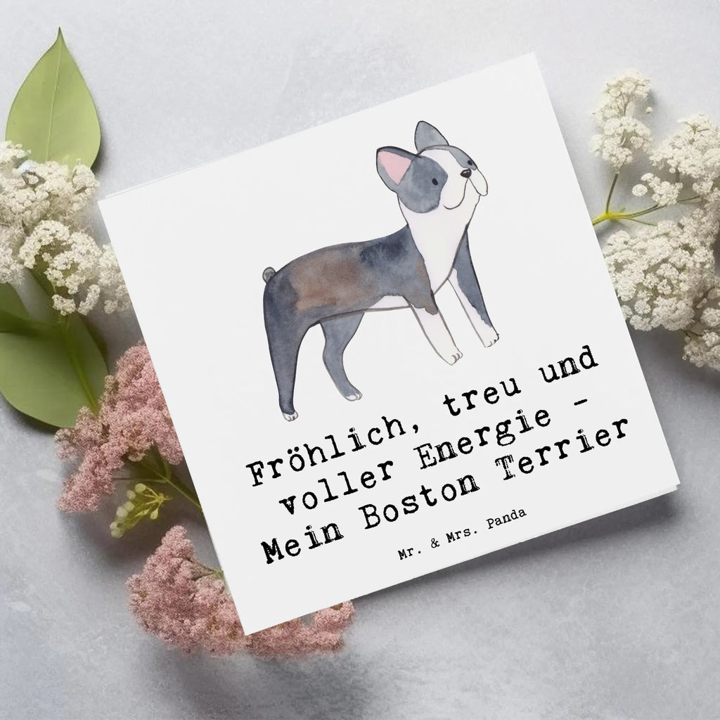 Deluxe Karte Boston Terrier Freude Geburtstagskarte, Grußkarte, Glückwunschkarte, Einladungskarte, Karte, Hochwertige Grußkarte, Hochzeitskarte, Klappkarte, Hochwertige Klappkarte, Hund, Hunderasse, Rassehund, Hundebesitzer, Geschenk, Tierfreund, Schenken, Welpe