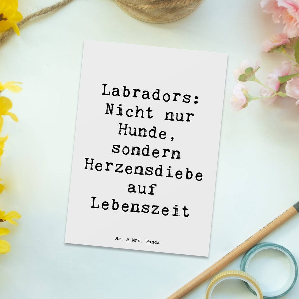 Postkarte Spruch Labrador Herzensdiebe Ansichtskarten, Karte, Einladungskarte, Einladung, Grußkarte, Postkarte, Ansichtskarte, Geschenkkarte, Einladung Geburtstag, Dankeskarte, Einladungskarten Geburtstag, Geburtstagskarte, Hund, Hunderasse, Rassehund, Hundebesitzer, Geschenk, Tierfreund, Schenken, Welpe
