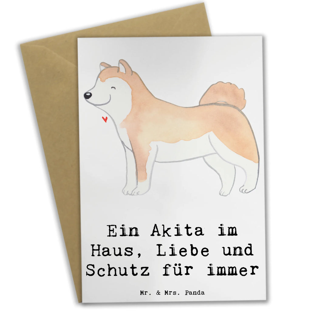 Greetings card Ein Akita im Haus, Liebe und Schutz für immer Hochzeitskarte, Ansichtskarten, Einladungskarte, Karte, Klappkarte, Grußkarte, Glückwunschkarte, Geburtstagskarte, Hund, Hunderasse, Rassehund, Hundebesitzer, Geschenk, Tierfreund, Schenken, Welpe